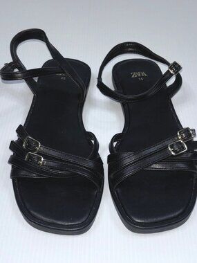 ZARA women's black sandals size 5